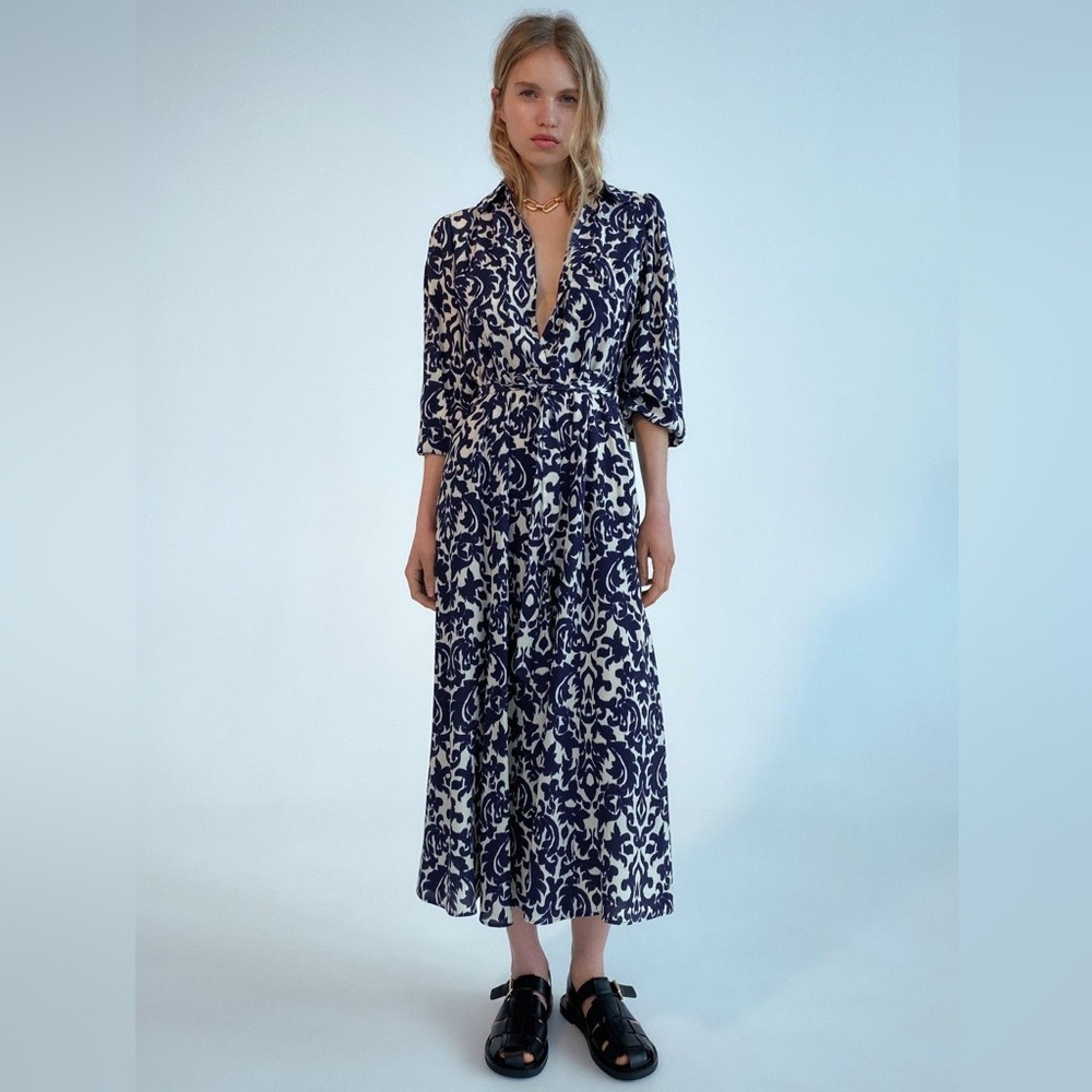 Zara Emilie printed midi dress
